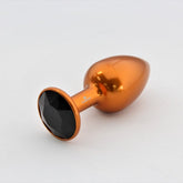 Rosebuds Orange Aluminium Butt Plug With Gem Medium Butt Plugs